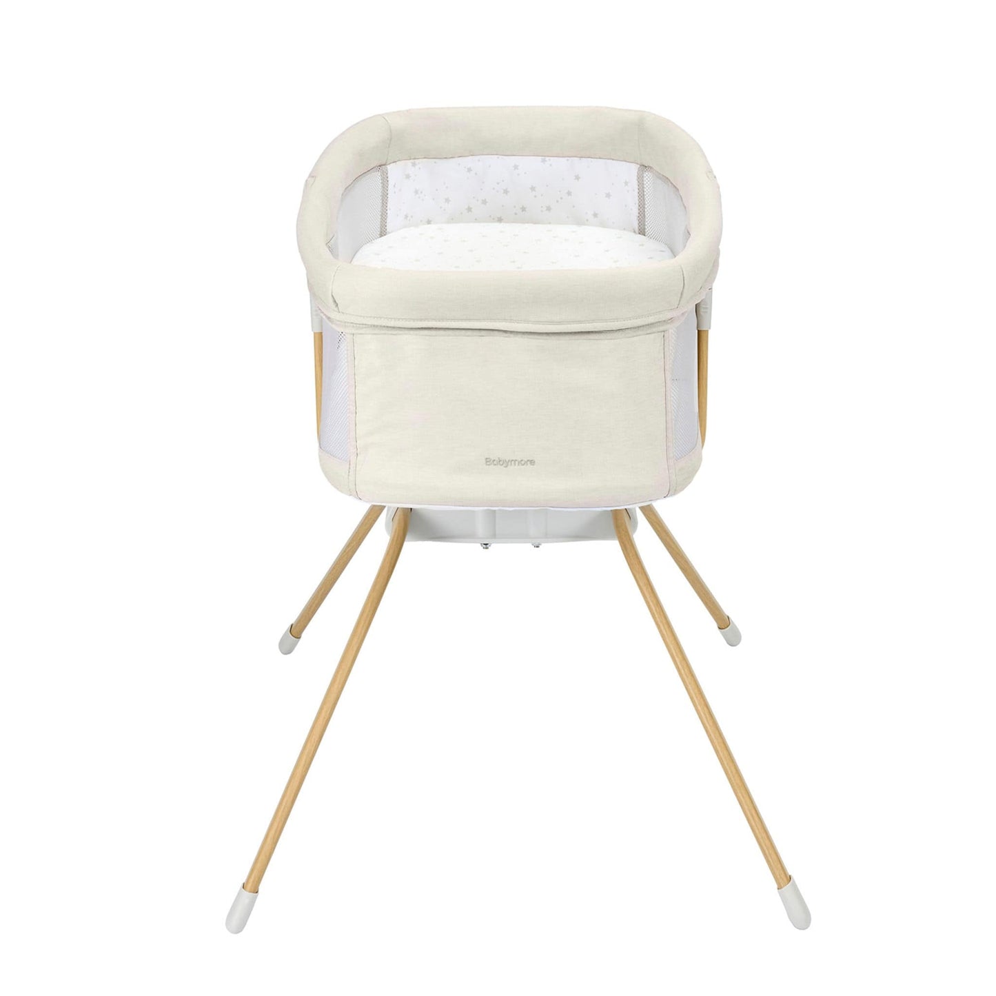 Babymore-Air-Motion-Crib-Cream-white-background-face-on-view