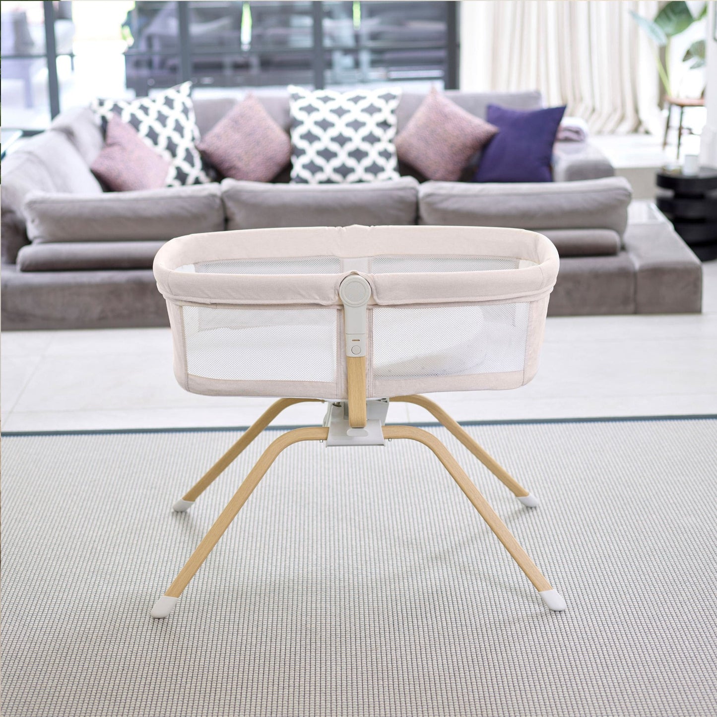 Babymore-Air-Motion-Crib-Cream-in-lounge-side