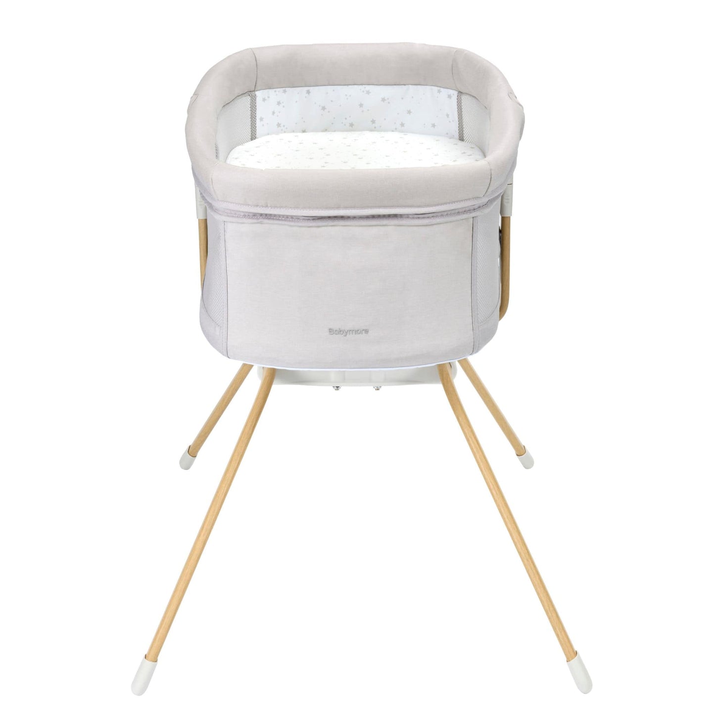 Babymore-Air-Motion-Crib-pale-grey-white-background-face-on-view