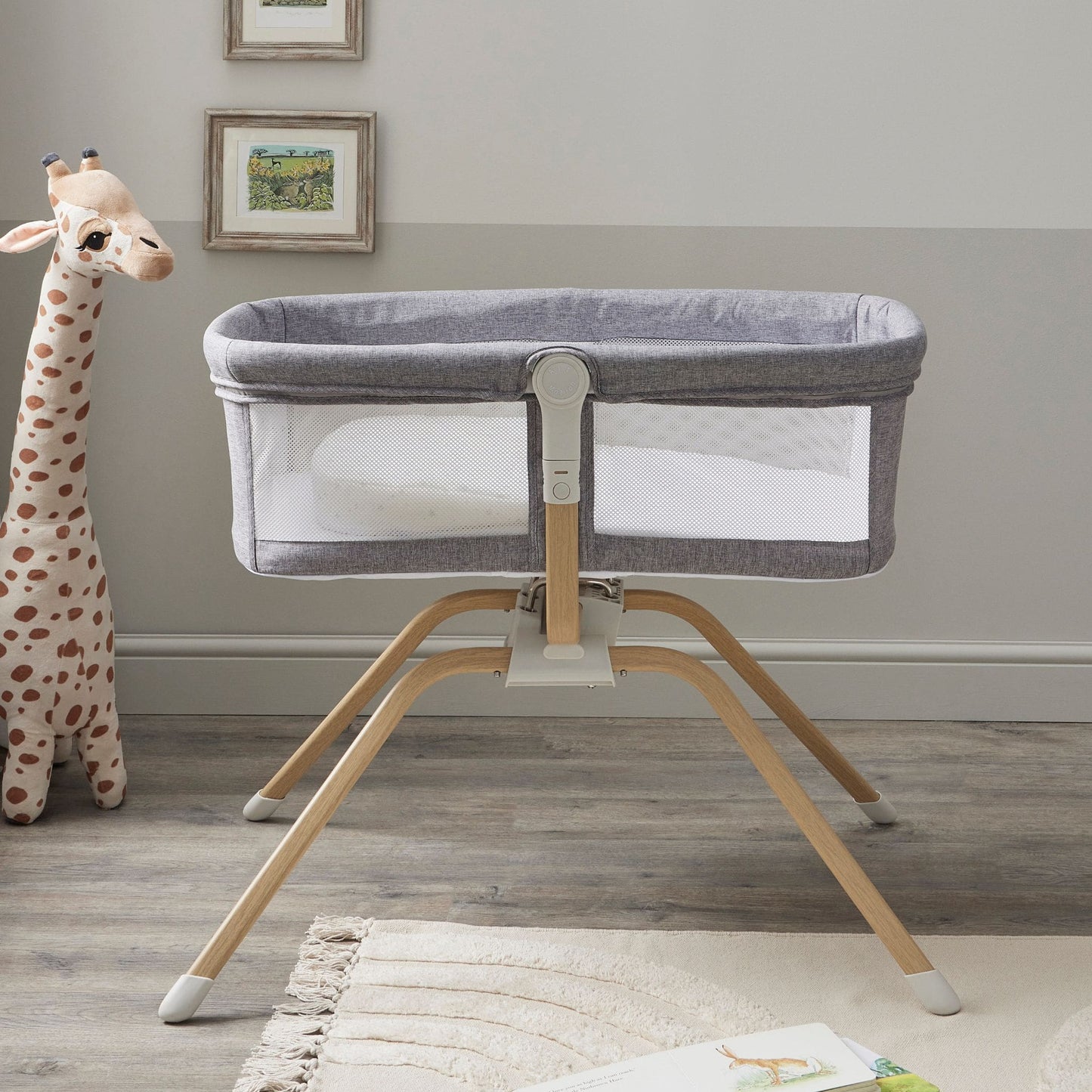 Babymore-Air-Motion-Crib-Slate-grey-in-nursery-side