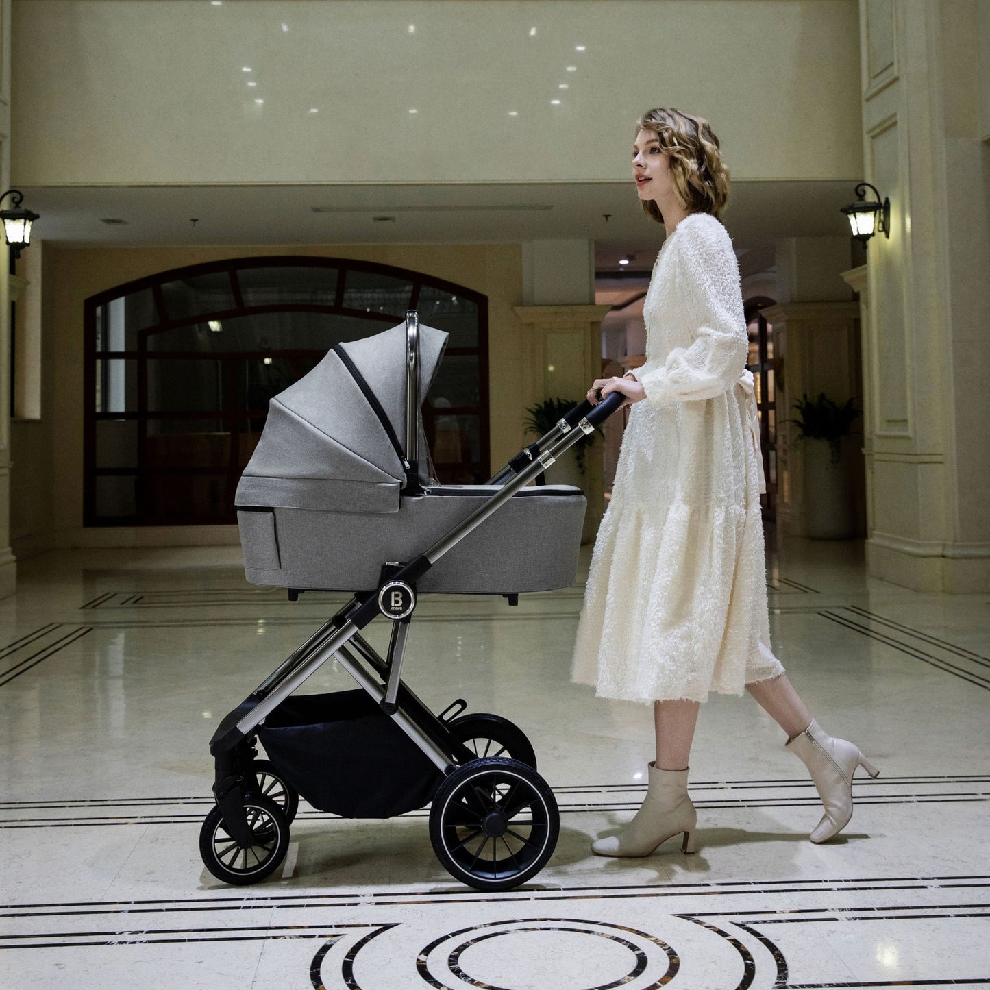 Babymore Chia 3-in-1 Travel System - Pecan Car Seat pearl grey