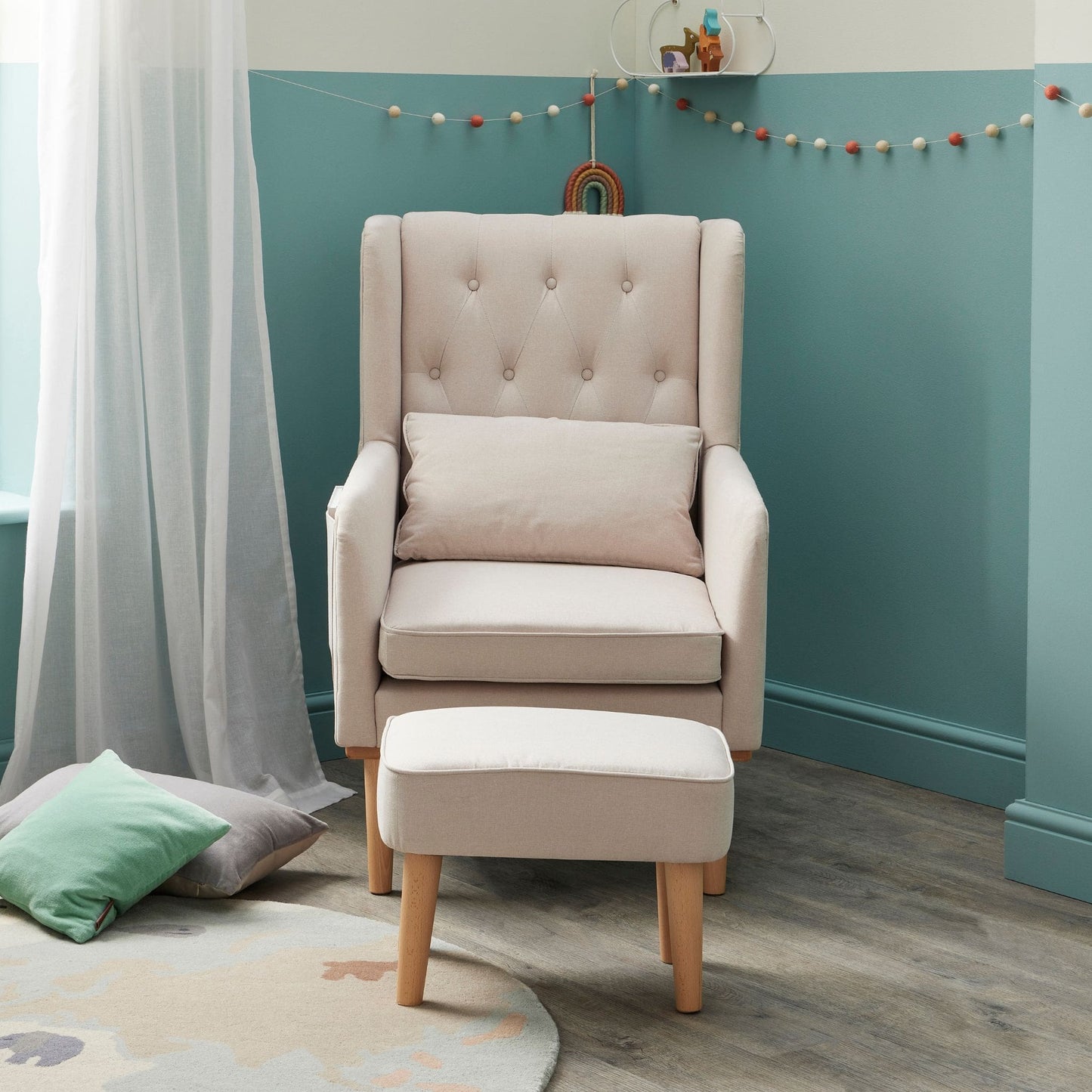 Babymore Lux Nursing Chair with footstool