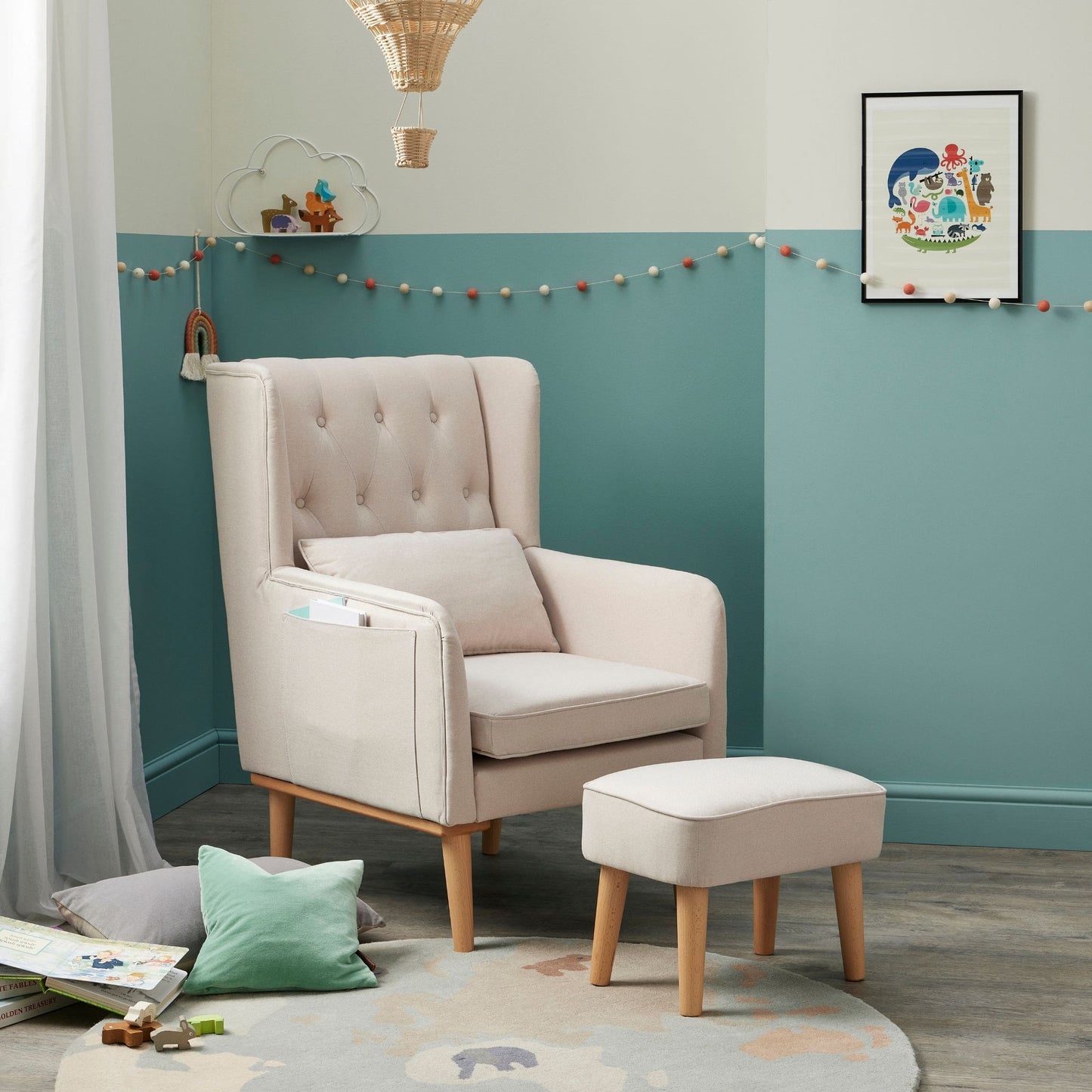 Babymore Lux Nursing Chair with footstool