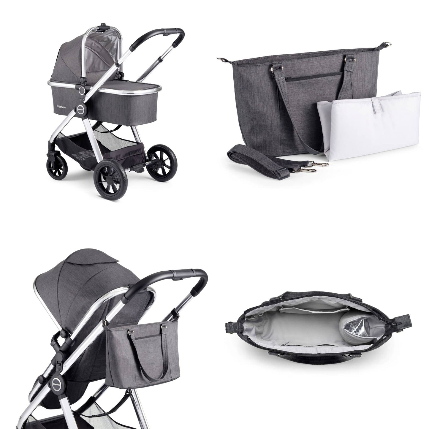 Babymore Memore V2 3-in-1 Travel System - Pecan Car Seat with