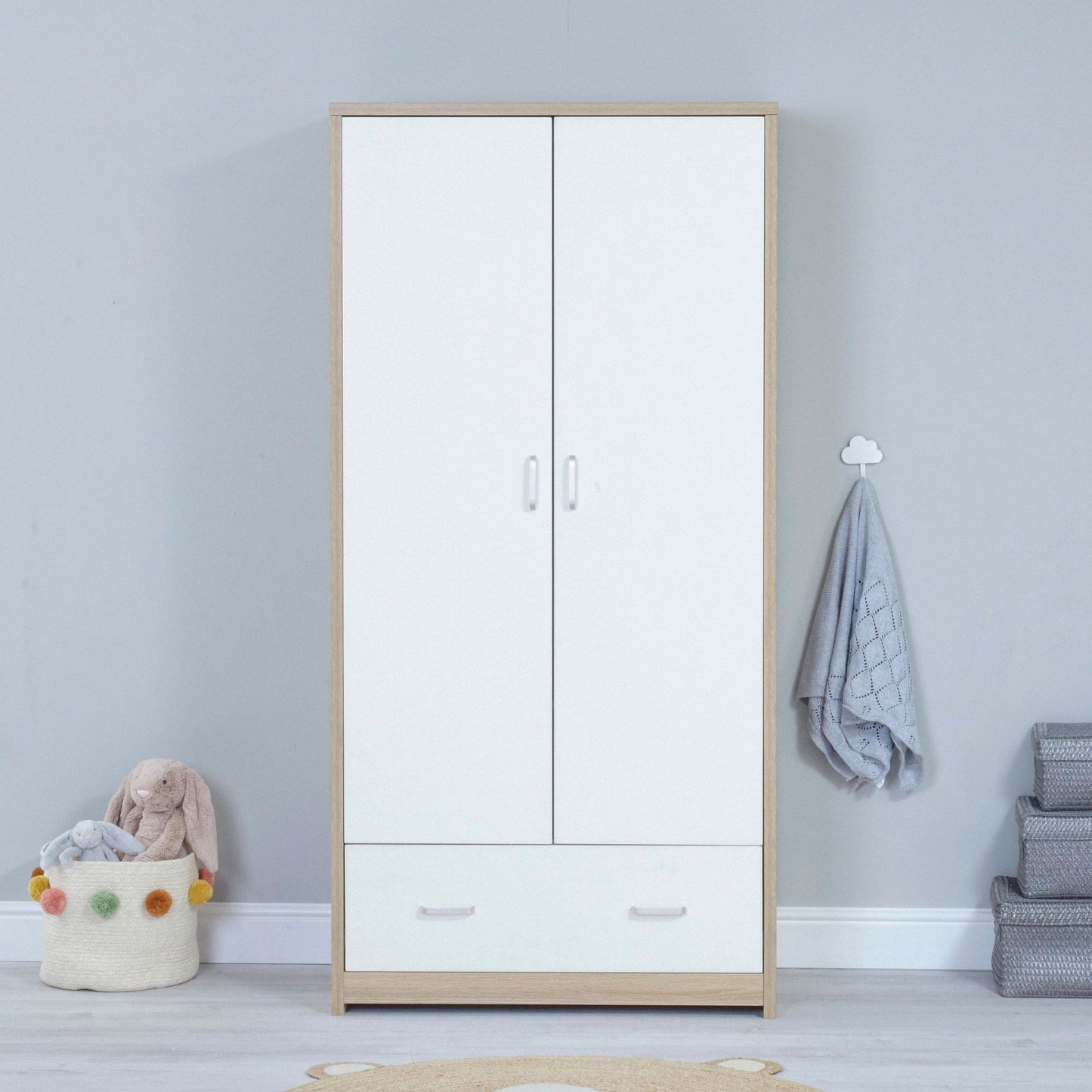 Babymore Veni 3 piece Nursery Furniture set white oak