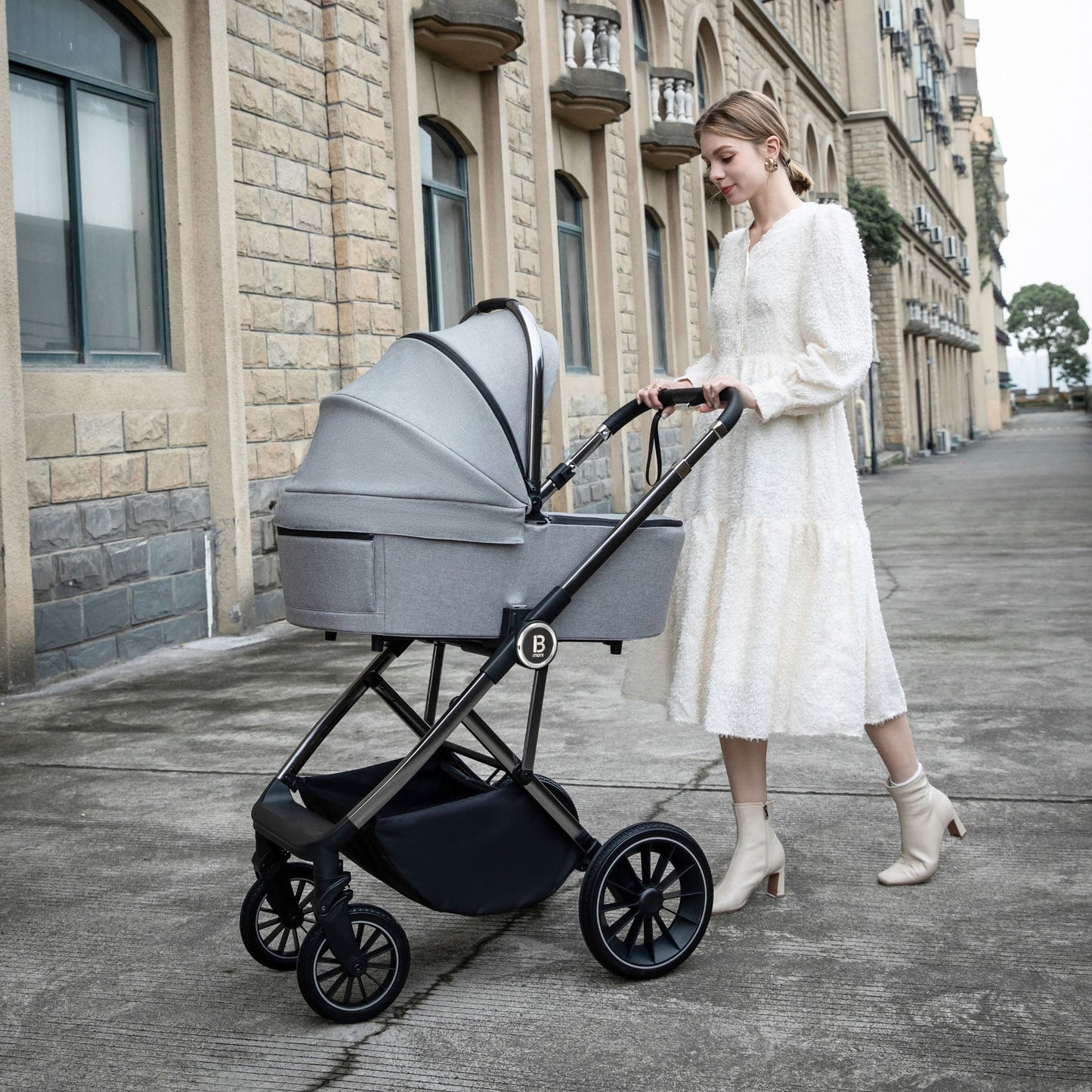 Babymore Chia 3-in-1 Travel System - Coco Car Seat pearl grey