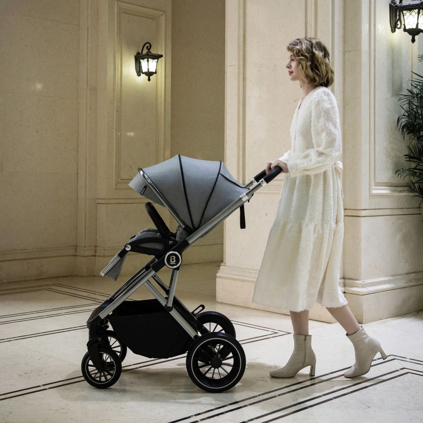 Babymore Chia 3-in-1 Travel System - Coco Car Seat pearl grey