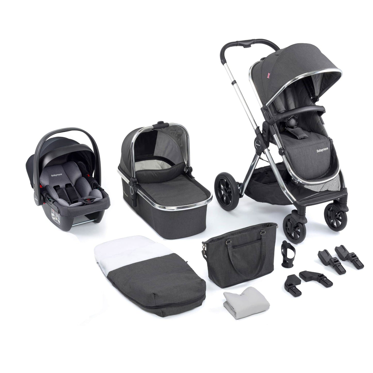Babymore Memore V2 3-in-1 Travel System - Coco Car Seat chrome