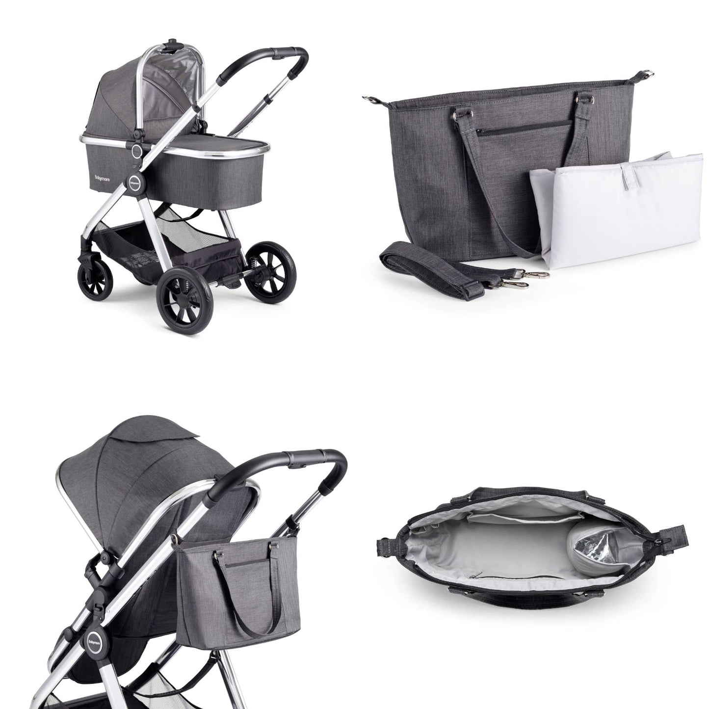 Babymore Memore V2 3-in-1 Travel System - Coco Car Seat chrome