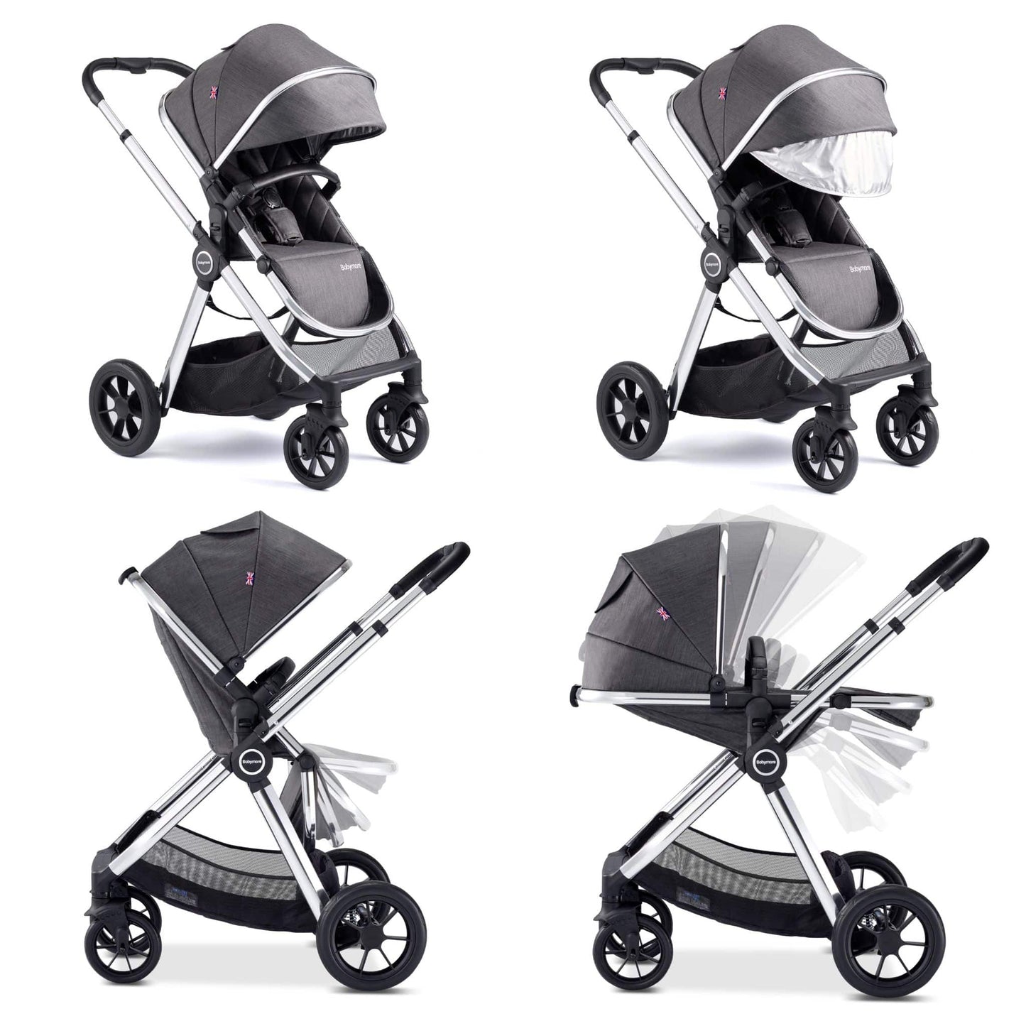 Babymore Memore V2 3-in-1 Travel System - Coco Car Seat chrome