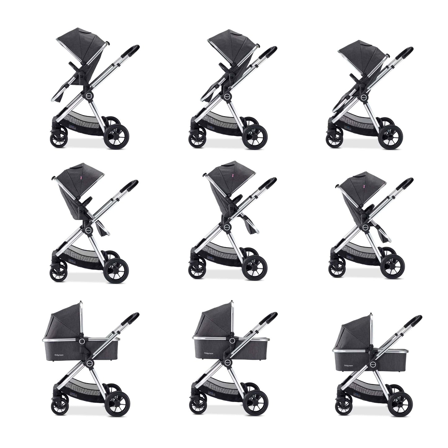 Babymore Memore V2 3-in-1 Travel System - Coco Car Seat chrome