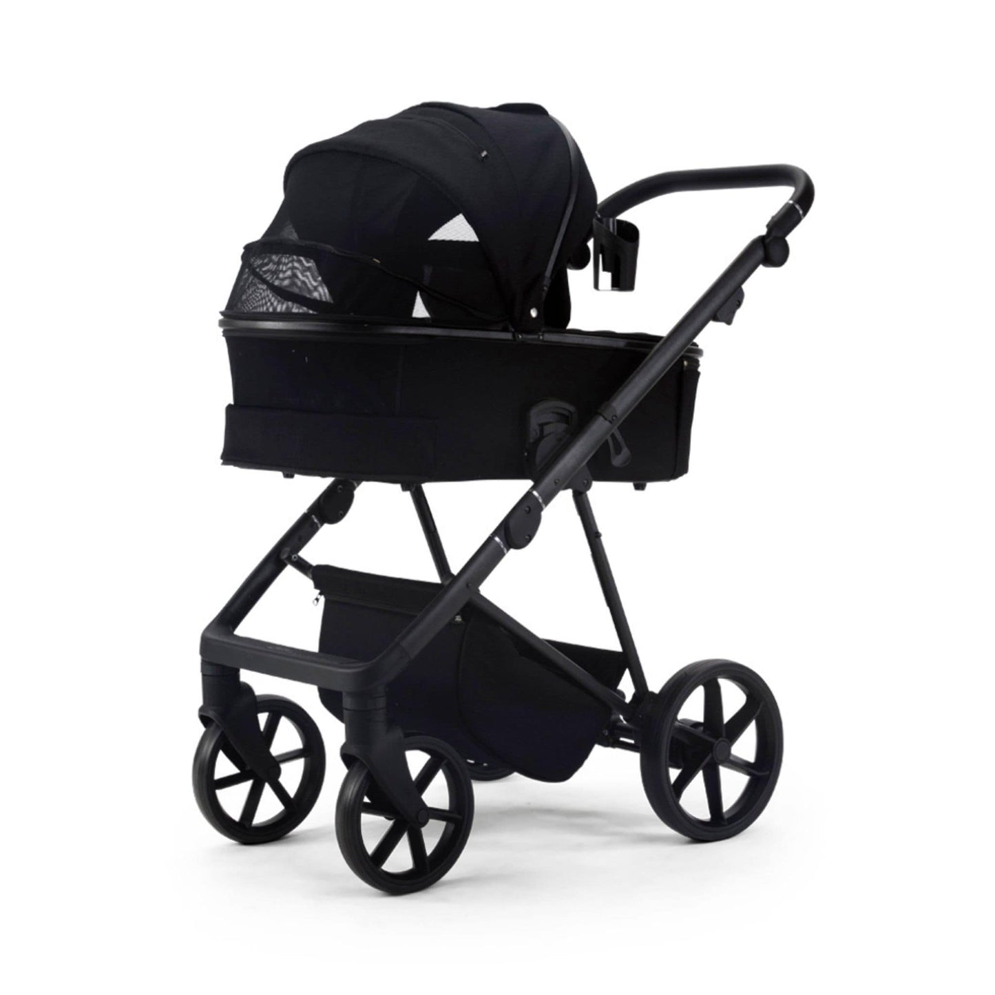Mee-go-Milano-Natura-2in1-pram-carbon-black-colour-rear-facing-hood-up-with-rear-ventilation-open