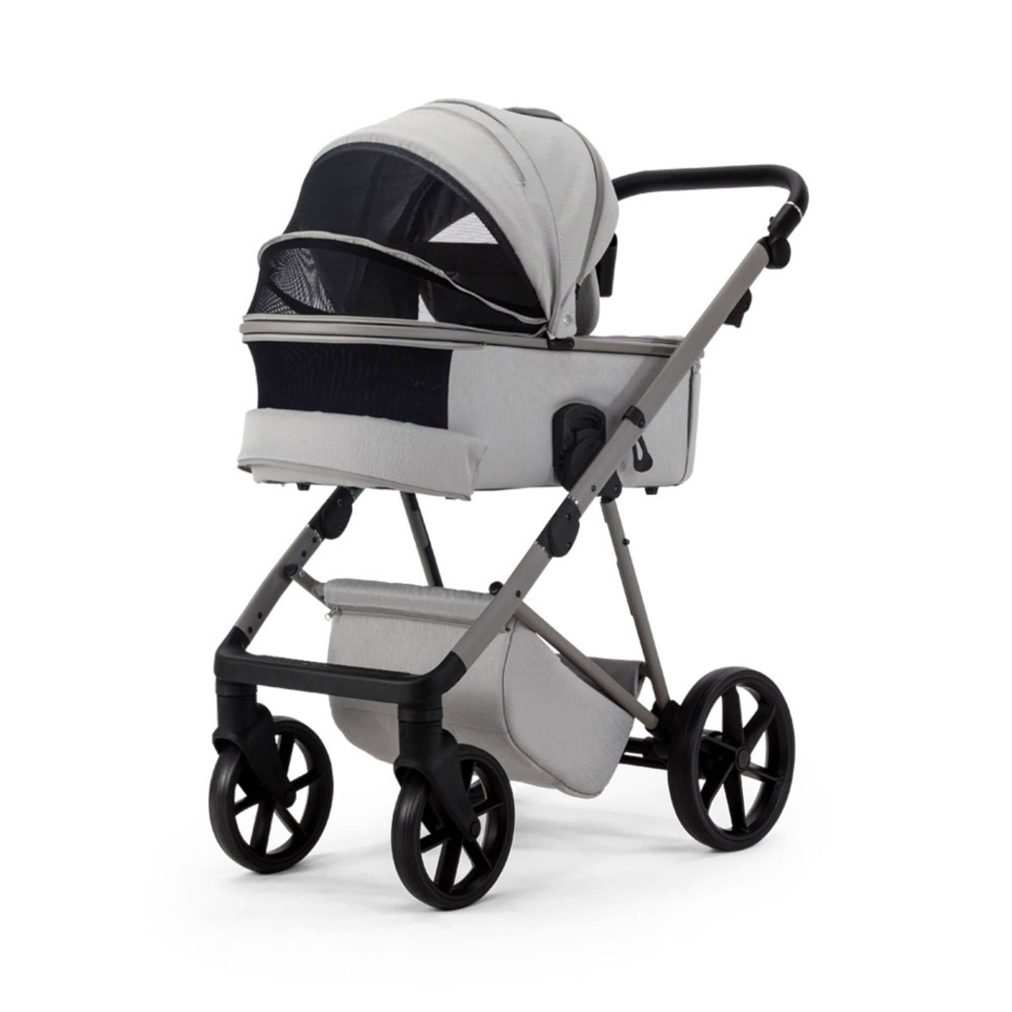 Mee-go-Milano-Natura-2in1-pram-light-grey-colour-rear-facing-hood-up-with-rear-ventilation-open
