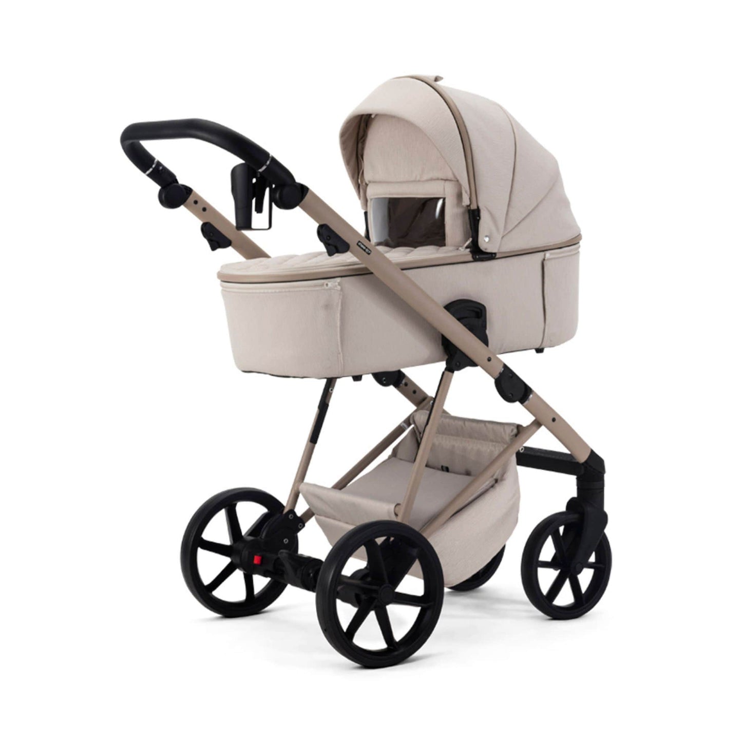 Mee-go-Milano-Natura-2in1-pram-vanilla-colour-front-facing-hood-up-weather-shield-with-transparent-viewing-window