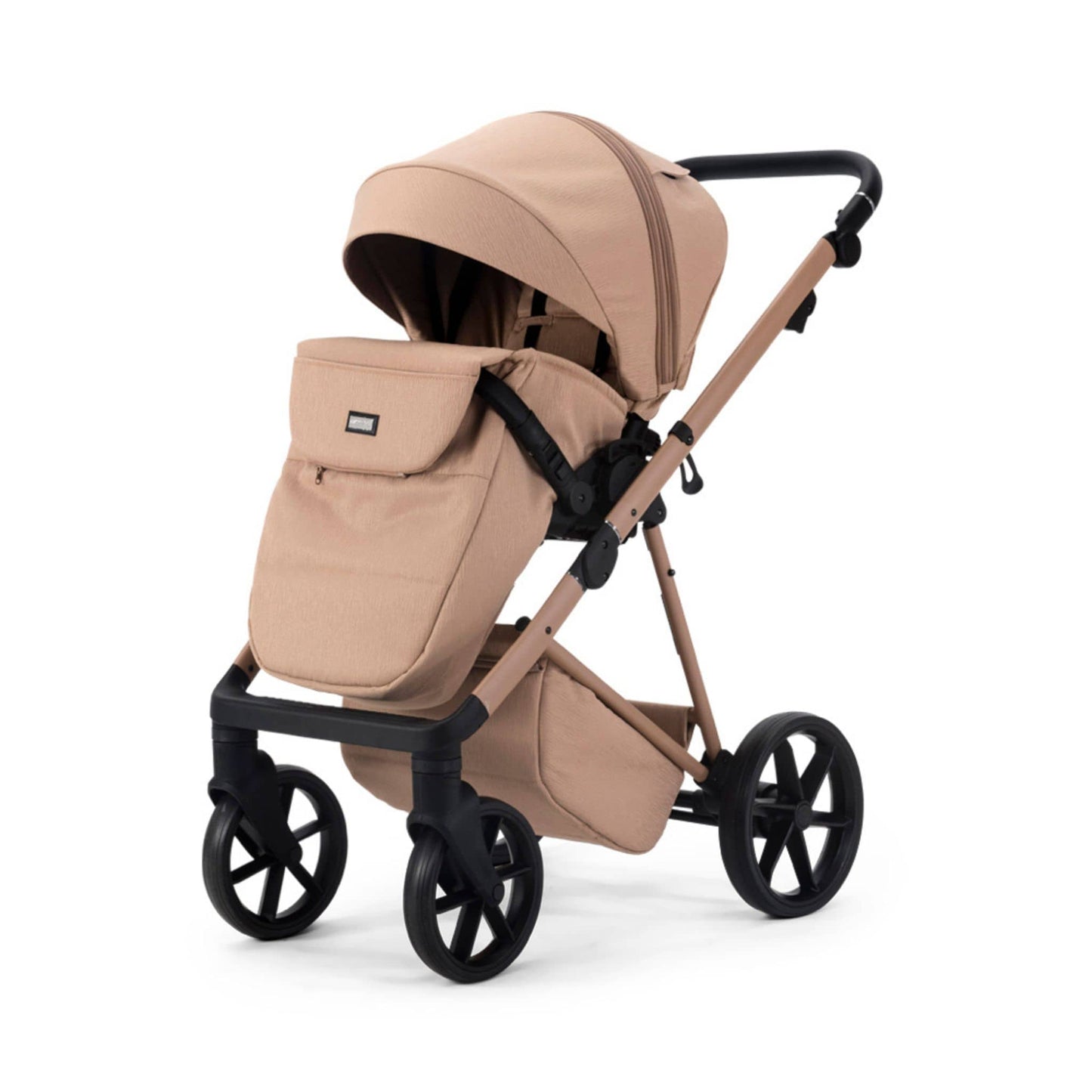 Mee-go-Milano-Natura-2in1-pushchair-camel-colour-front-facing-hood-up-with-footmuff