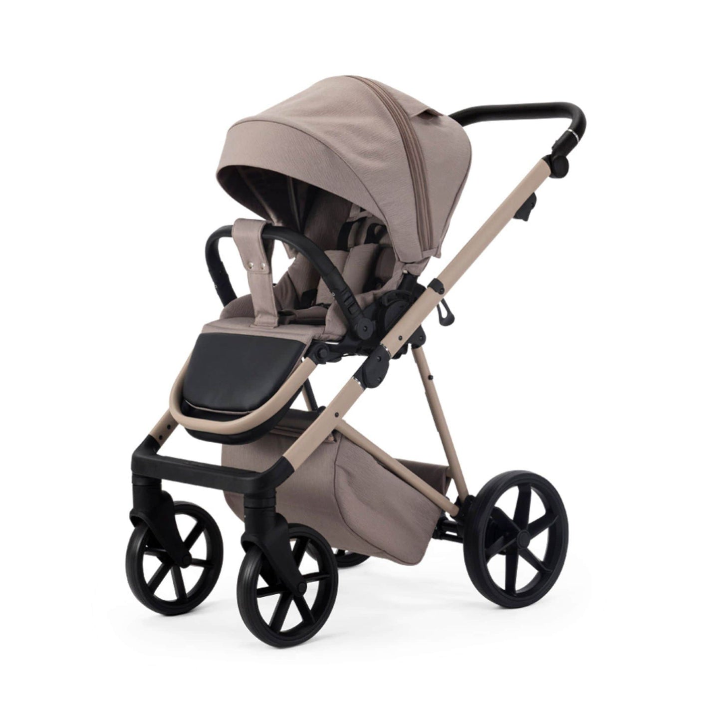 Mee-go-Milano-Natura-2in1-pushchair-cappuccino-colour-front-facing-hood-up
