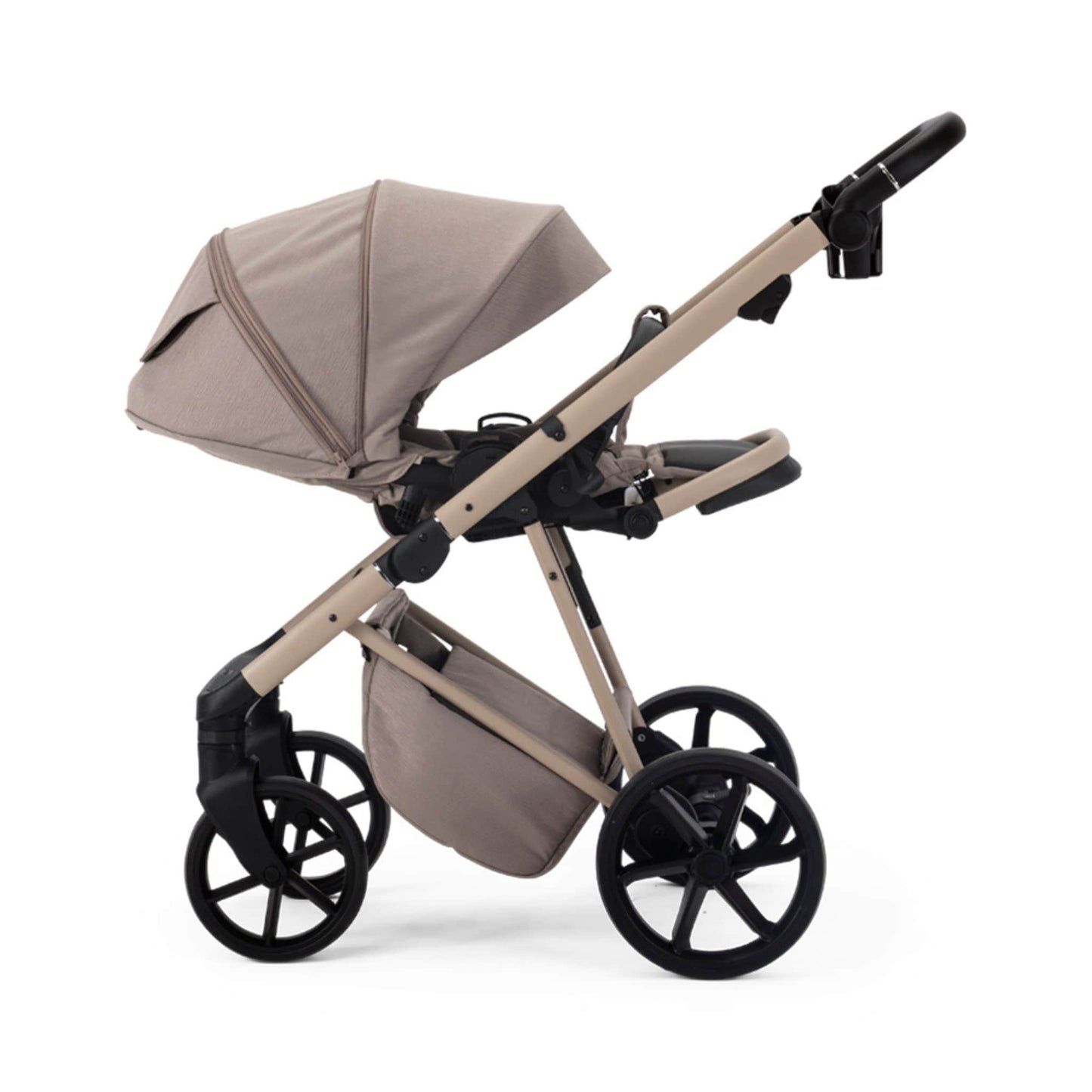Mee-go-Milano-Natura-2in1-pushchair-cappuccino-colour-left-side-facing-hood-up-with-reclined-seat