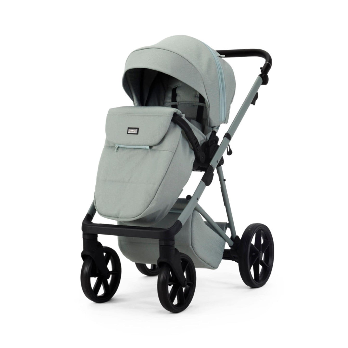 Mee-go-Milano-Natura-2in1-pushchair-light-mint-green-colour-front-facing-hood-up-with-footmuff