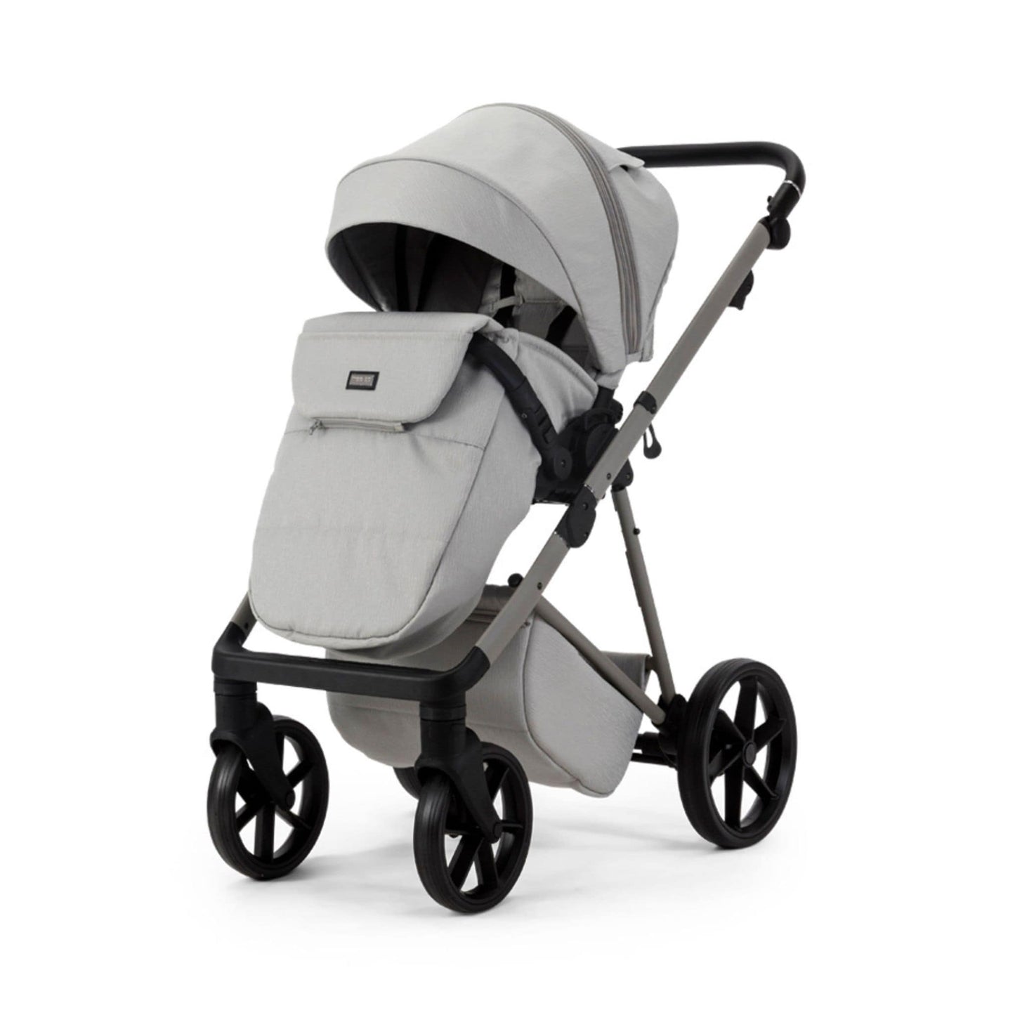 Mee-go-Milano-Natura-2in1-pushchair-light-grey-colour-front-facing-hood-up-with-footmuff