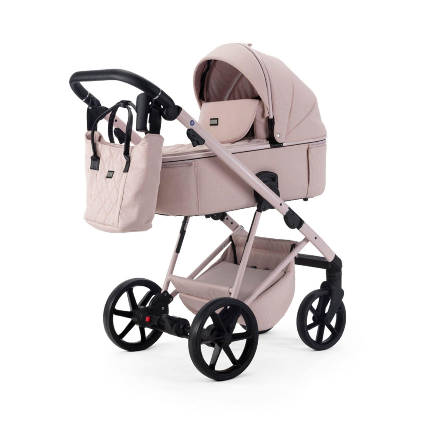 Mee-go-Milano-Natura-3in1-pram-with-bag-facing-forward-hood-up-rose-pink