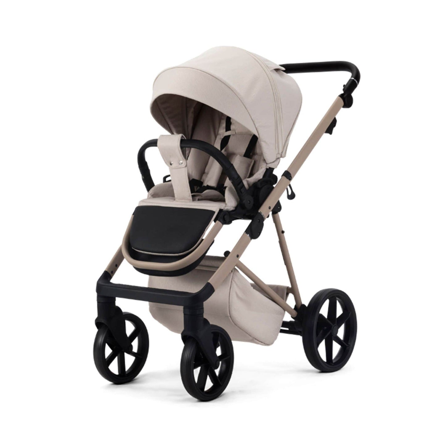 Mee-go-Milano-Natura-3in1-pushchair-vanilla-colour-front-facing-hood-up