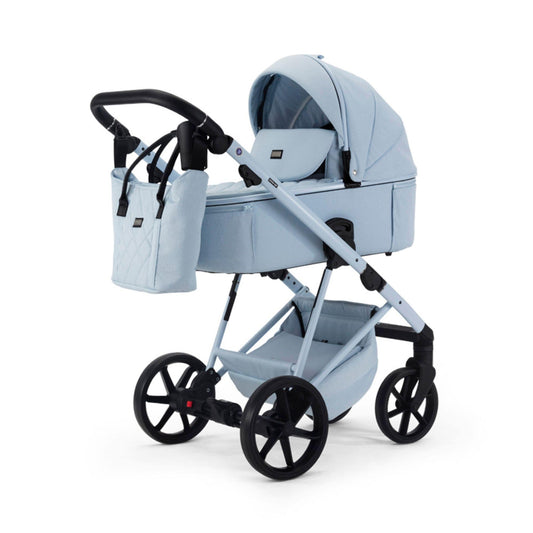 Mee-go-Milano-Natura-3in1-Sky-blue-pram-with-bag-facing-forward-hood-up