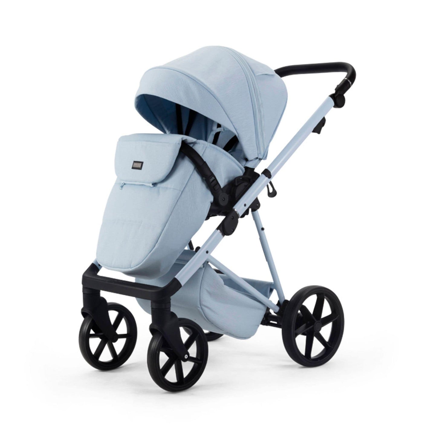 Mee-go-Milano-Natura-3in1-Sky-blue-pushchair-facing forward-hood-up-with-footmuff
