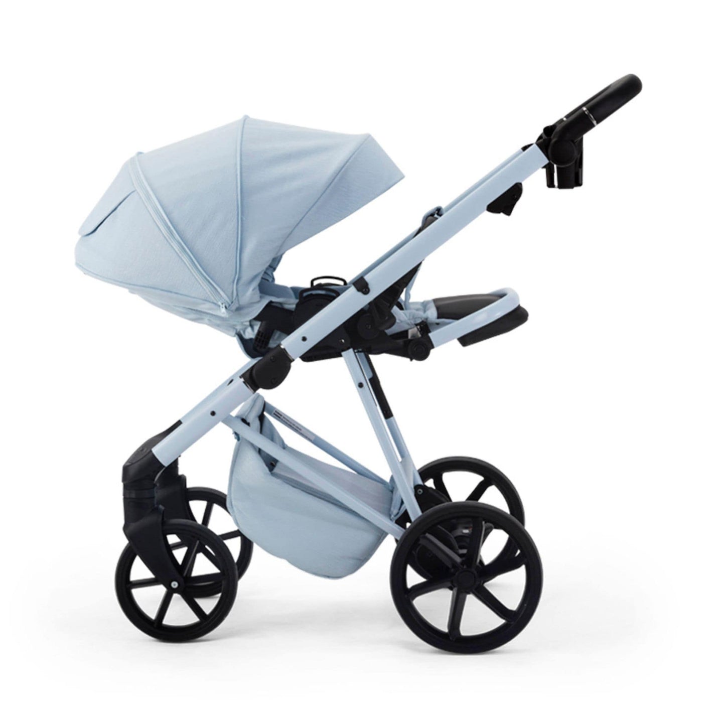 Mee-go-Milano-Natura-3in1-Sky-blue-pushchair-facing forward-hood-up-reclined-seat