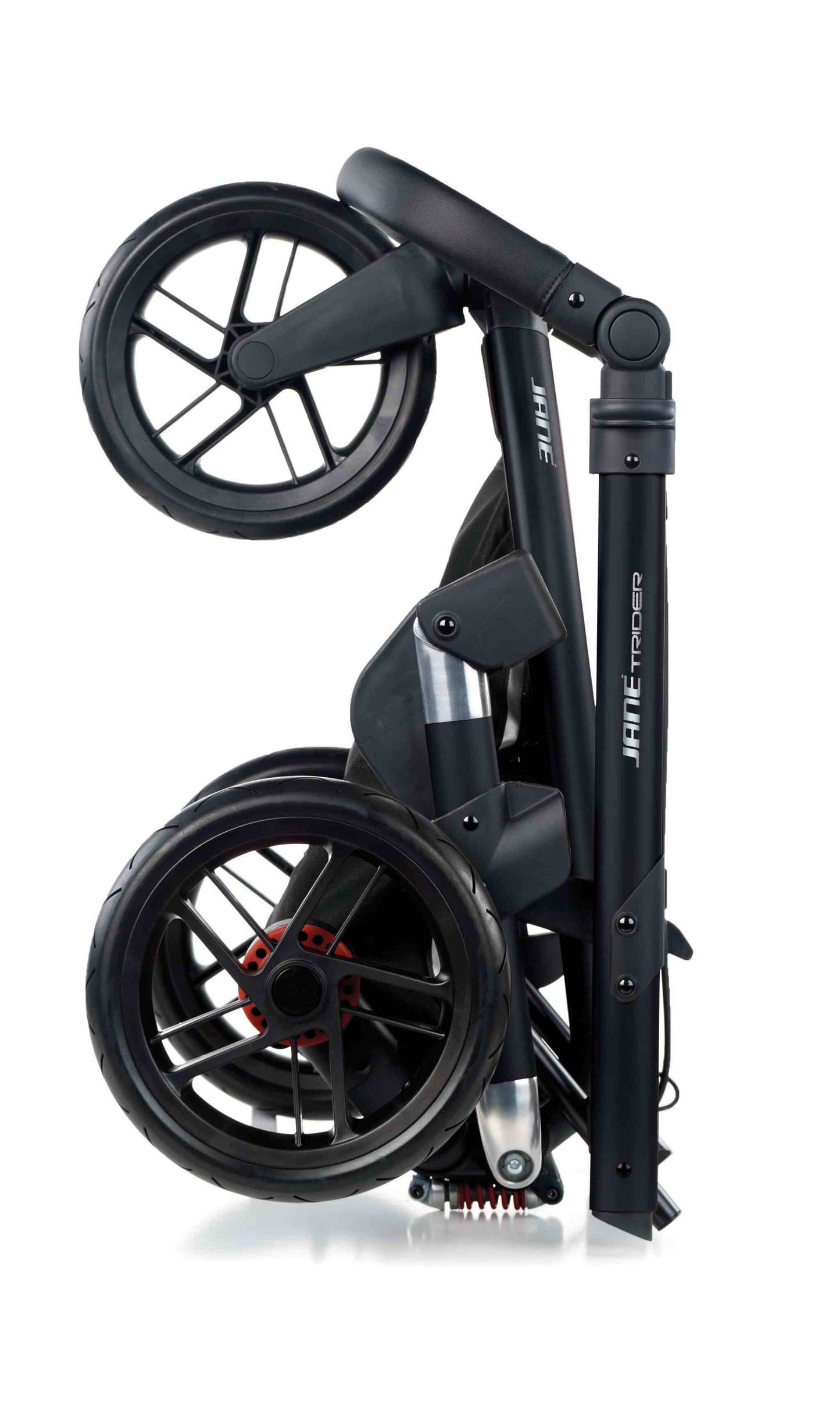 Trider-Pushchair-Folded-chassis-black-3-wheeled