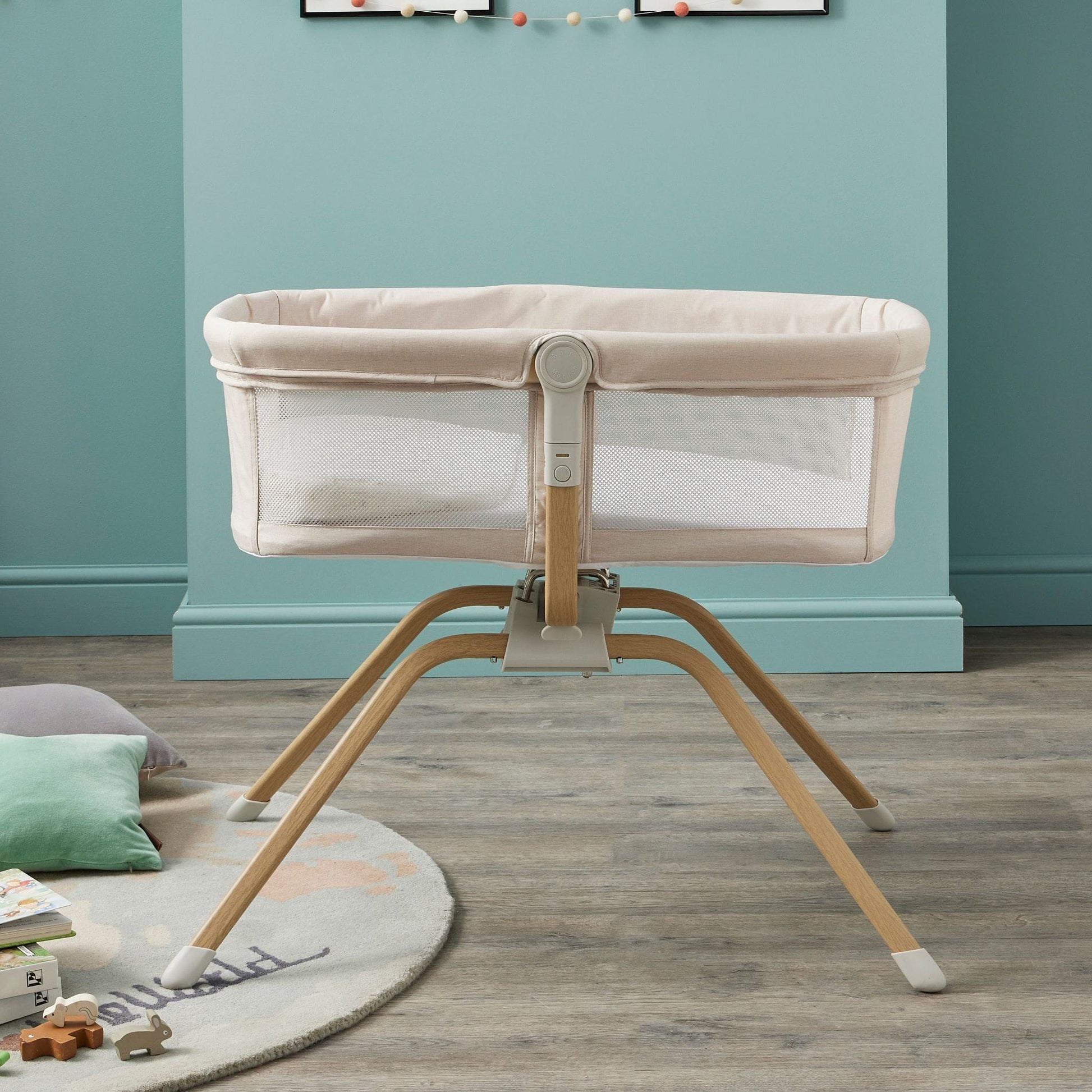 Babymore-Air-Motion-Crib-Cream-in-nursery-side