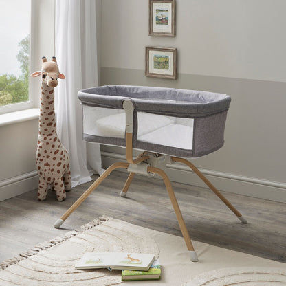 Babymore-Air-Motion-Crib-slate-greay-in-nursery-front