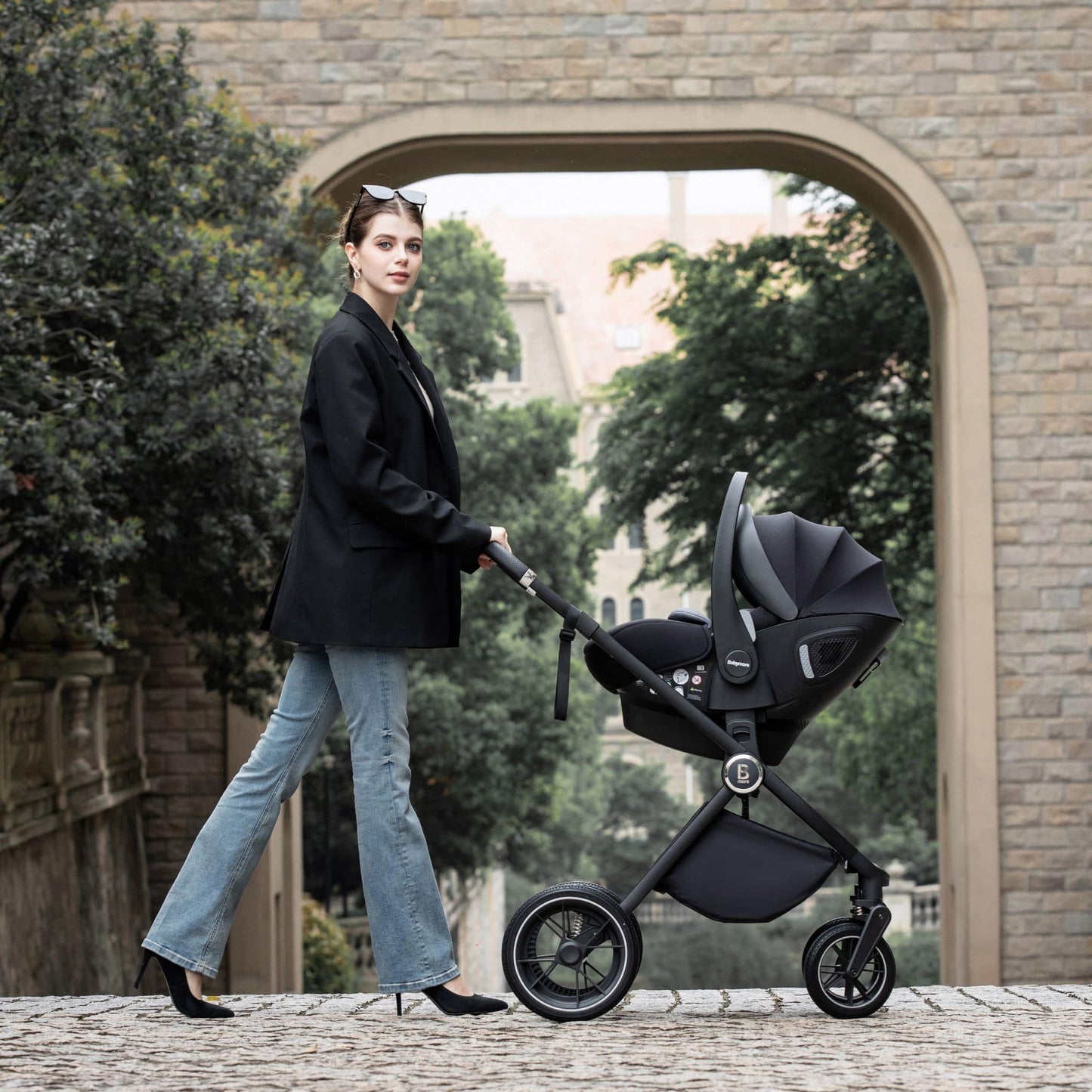 Babymore Kai 3-in-1 Travel System - Pecan Car Seat forest grey