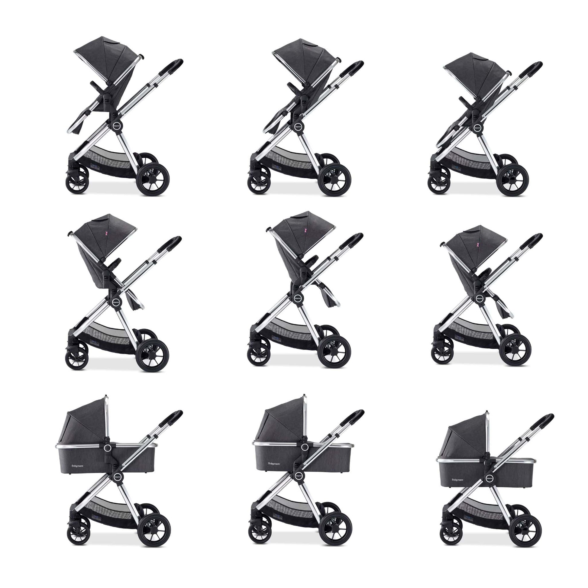 Babymore Memore V2 3-in-1 Travel System - Coco Car Seat chrome