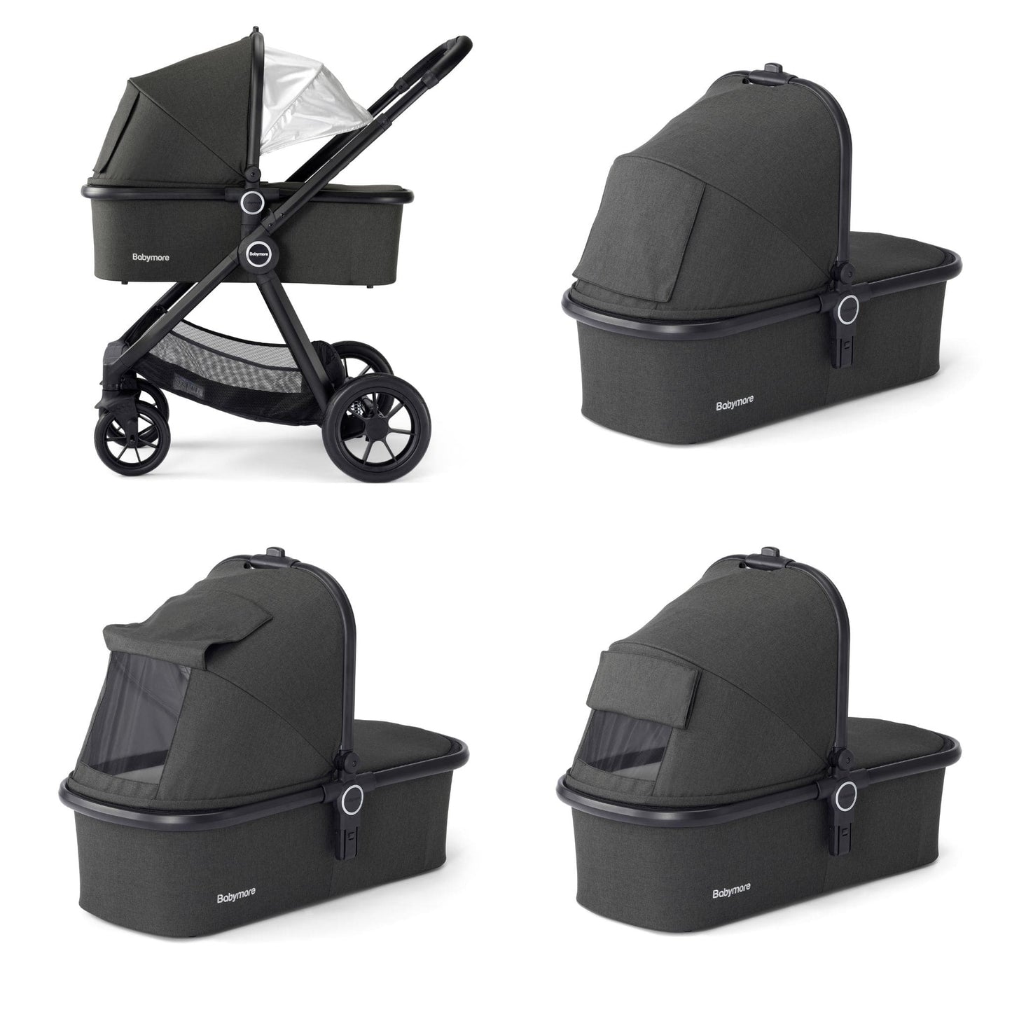 Babymore Memore V2 3-in-1 Travel System - Pecan i-Size Car Seat black
