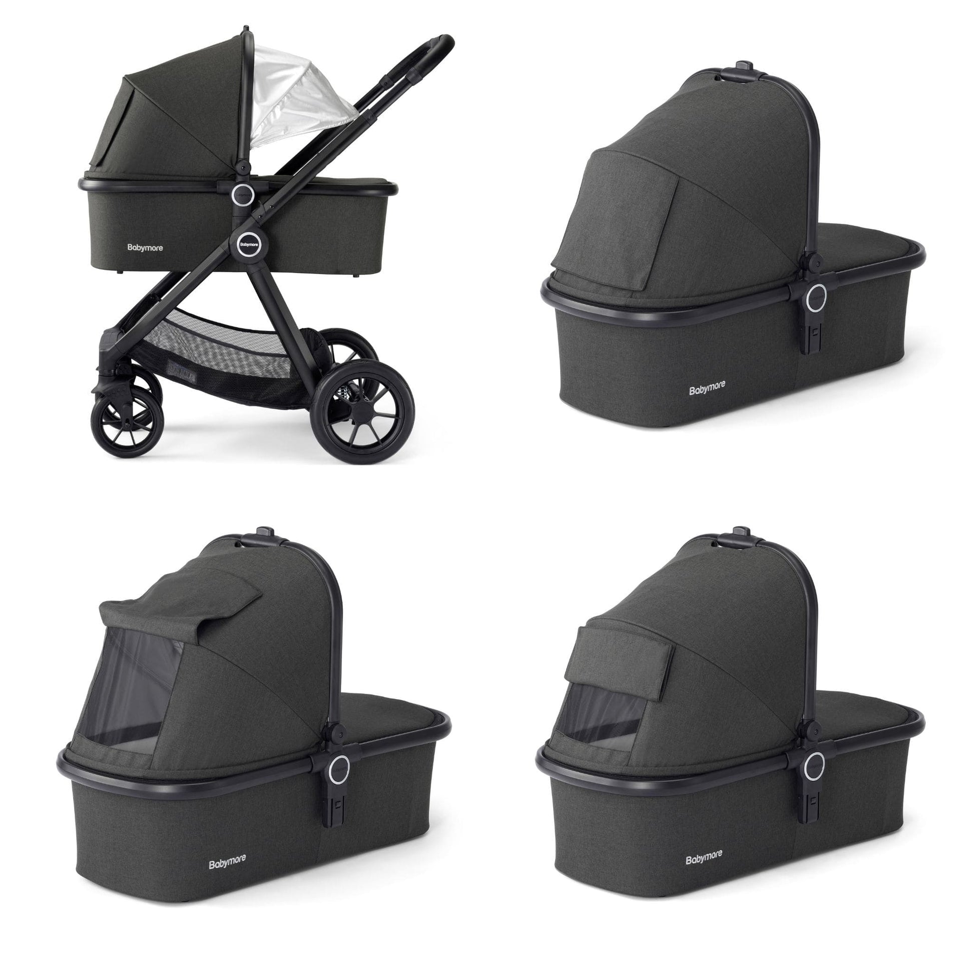 Babymore Memore V2 3-in-1 Travel System - Pecan i-Size Car Seat black