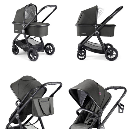 Babymore Memore V2 3-in-1 Travel System - Pecan i-Size Car Seat black