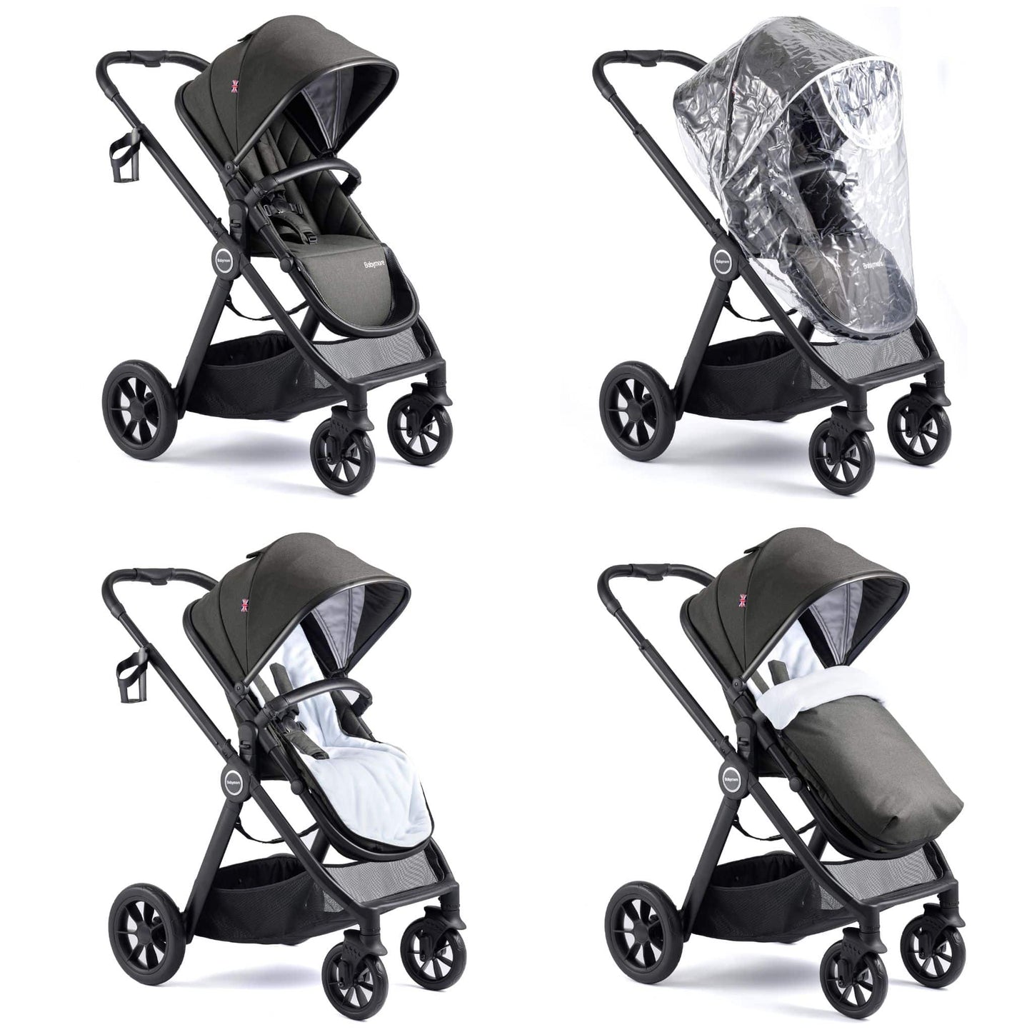 Babymore Memore V2 3-in-1 Travel System - Pecan i-Size Car Seat black