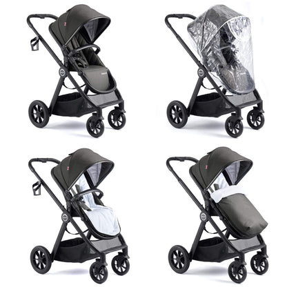 Babymore Memore V2 3-in-1 Travel System - Pecan i-Size Car Seat black