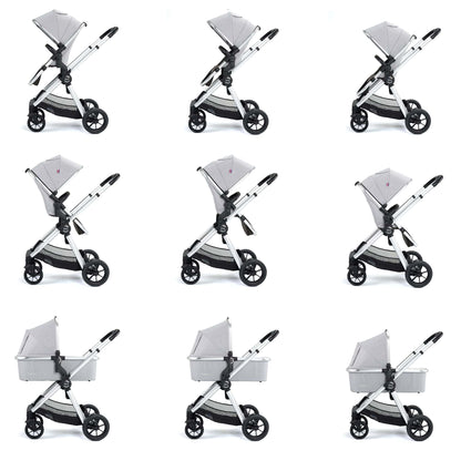 Babymore Memore V2 3-in-1 Travel System - Pecan i-Size Car Seat silver