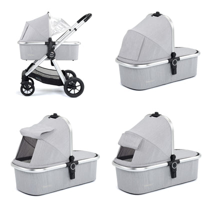 Babymore Memore V2 3-in-1 Travel System - Pecan i-Size Car Seat silver