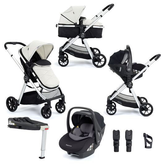 Babymore Mimi 3-in-1 Travel System - Pecan i-size Car Seat with ISOFIX base