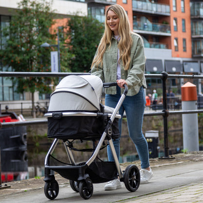 Babymore Mimi 3-in-1 Travel System - Pecan i-size Car Seat with ISOFIX base