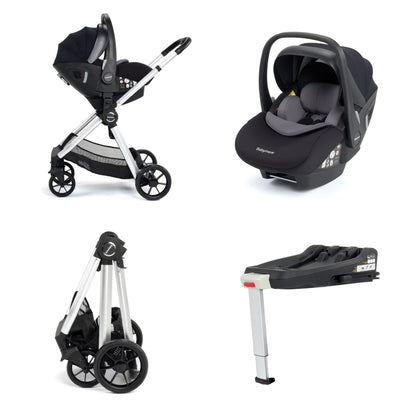 Babymore Mimi 3-in-1 Travel System - Pecan i-size Car Seat with ISOFIX base