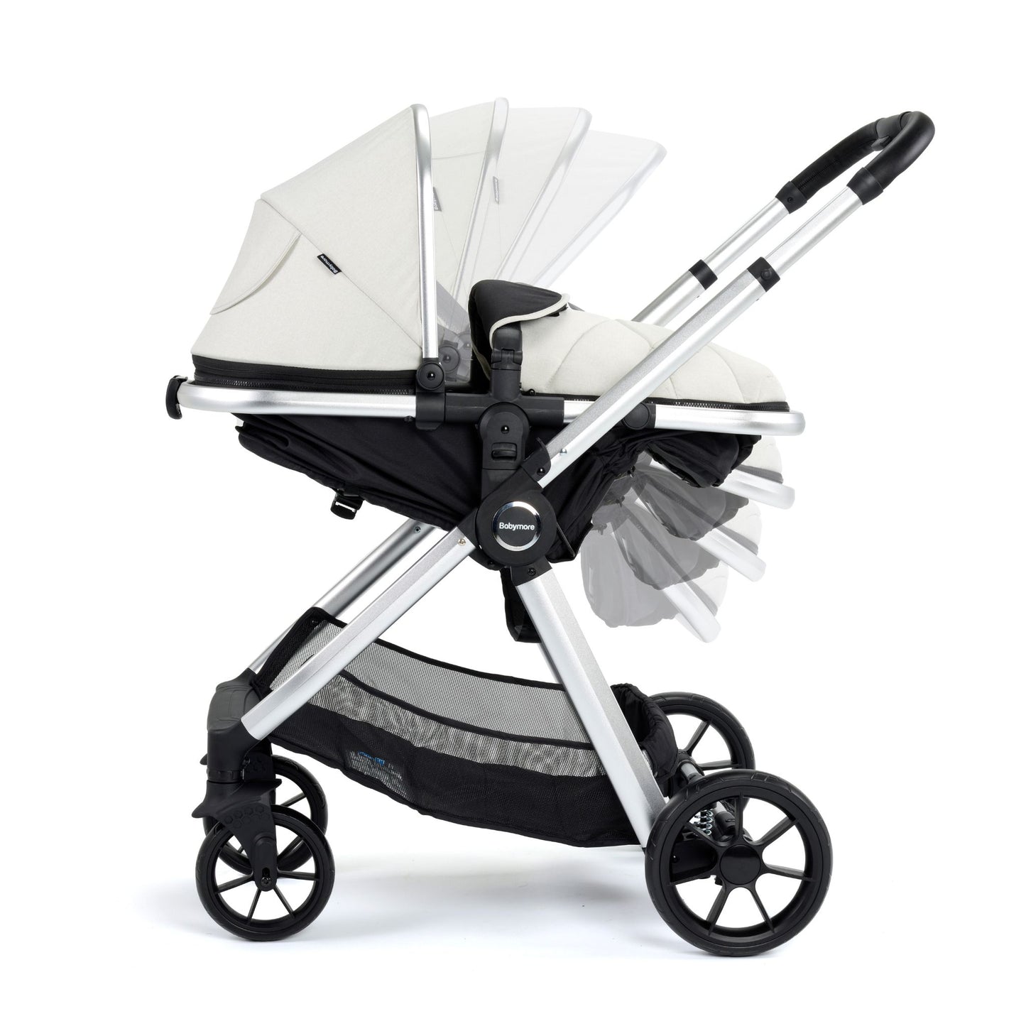 Babymore Mimi 3-in-1 Travel System - Pecan i-size Car Seat with ISOFIX base
