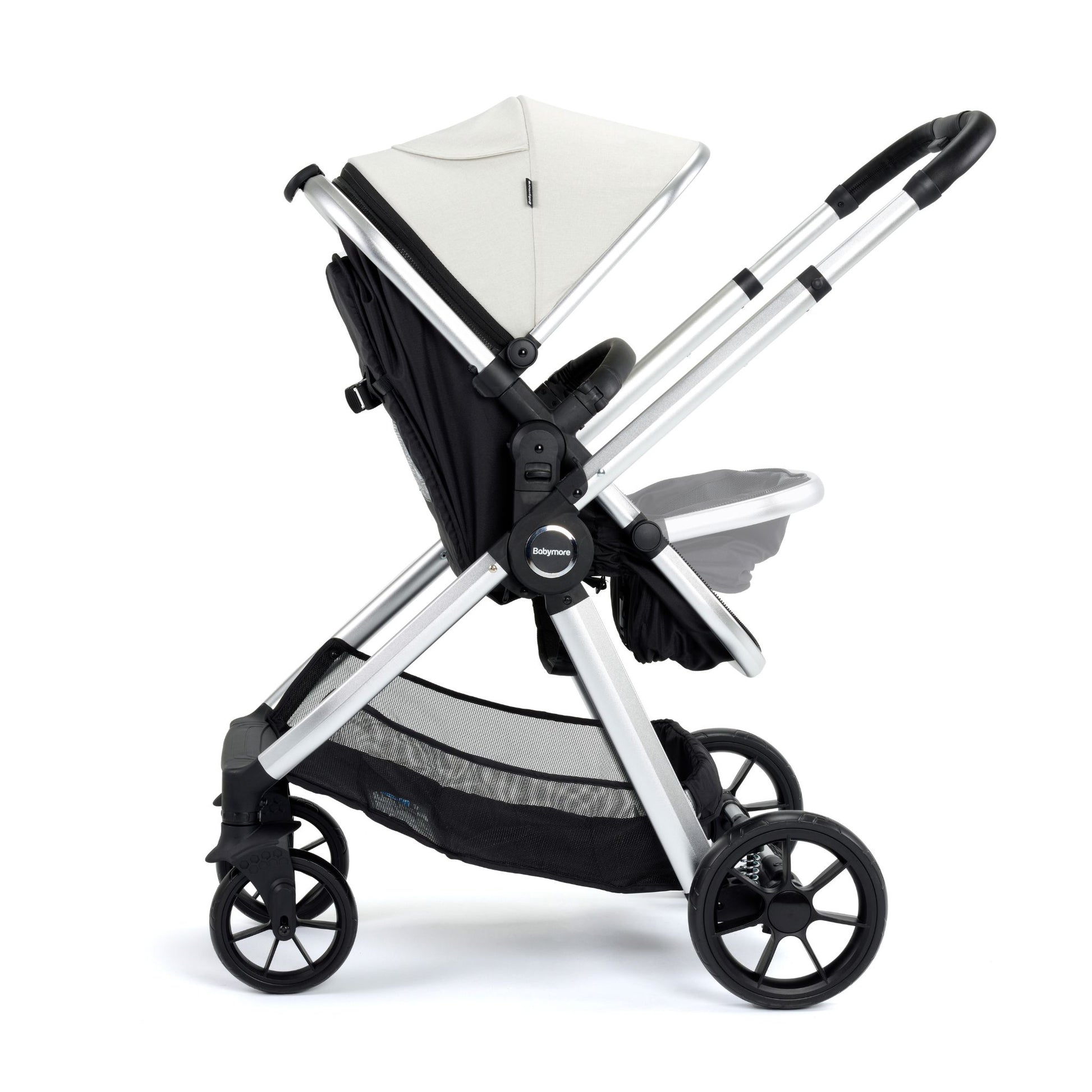 Babymore Mimi 3-in-1 Travel System - Pecan i-size Car Seat with ISOFIX base
