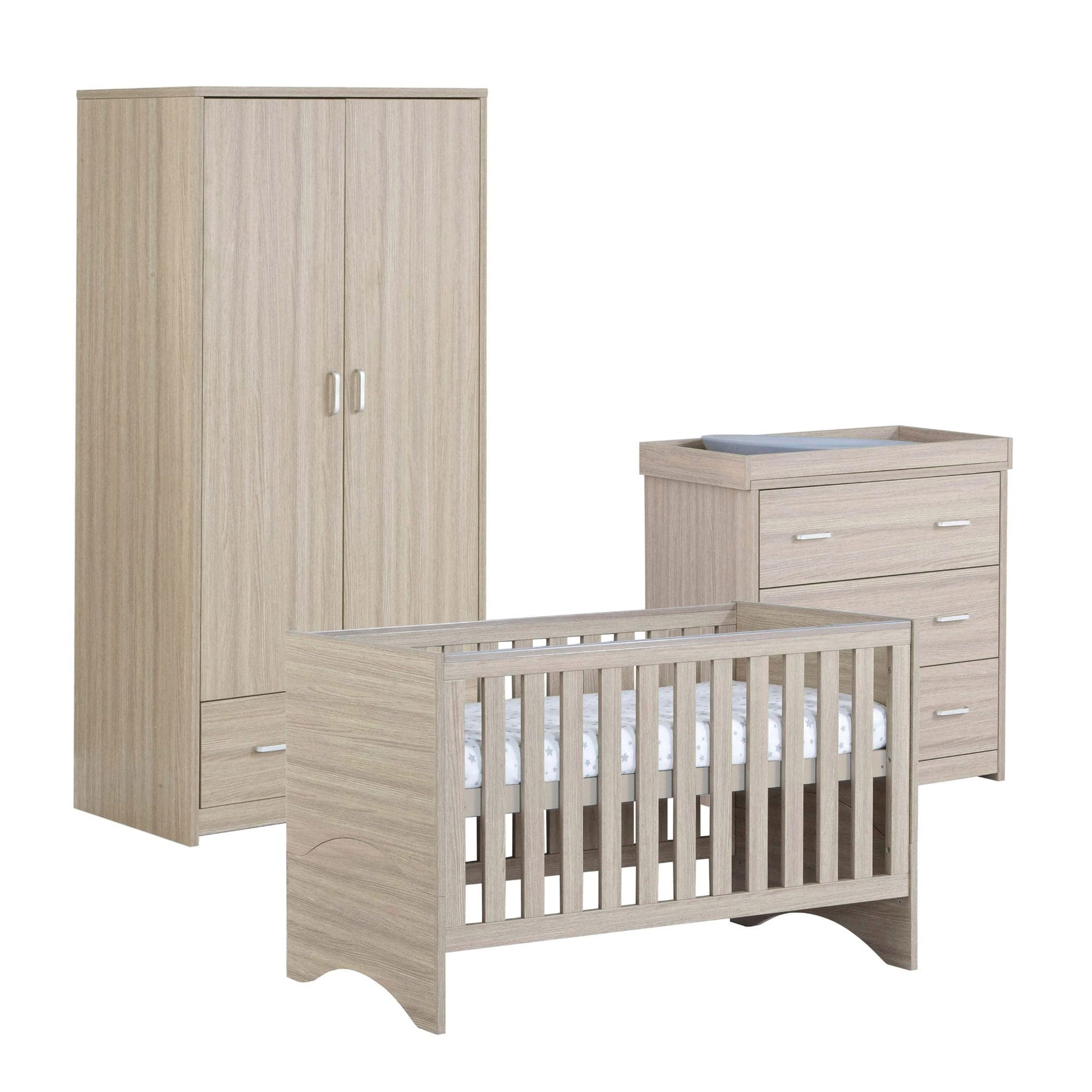 Babymore Veni 3 piece Nursery Furniture set oak 