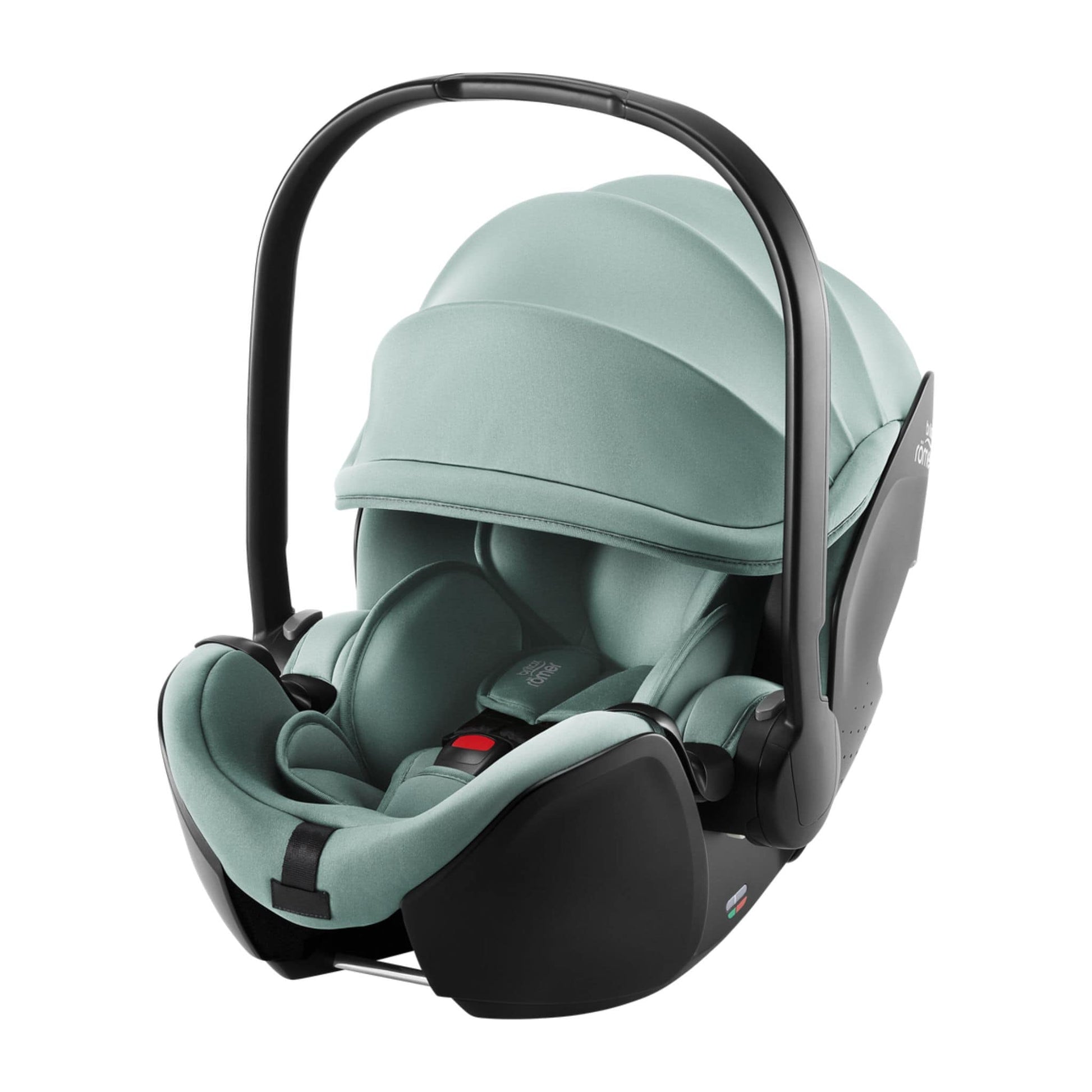 Britax-Safe-Pro-jade-green baby car seat on a white background