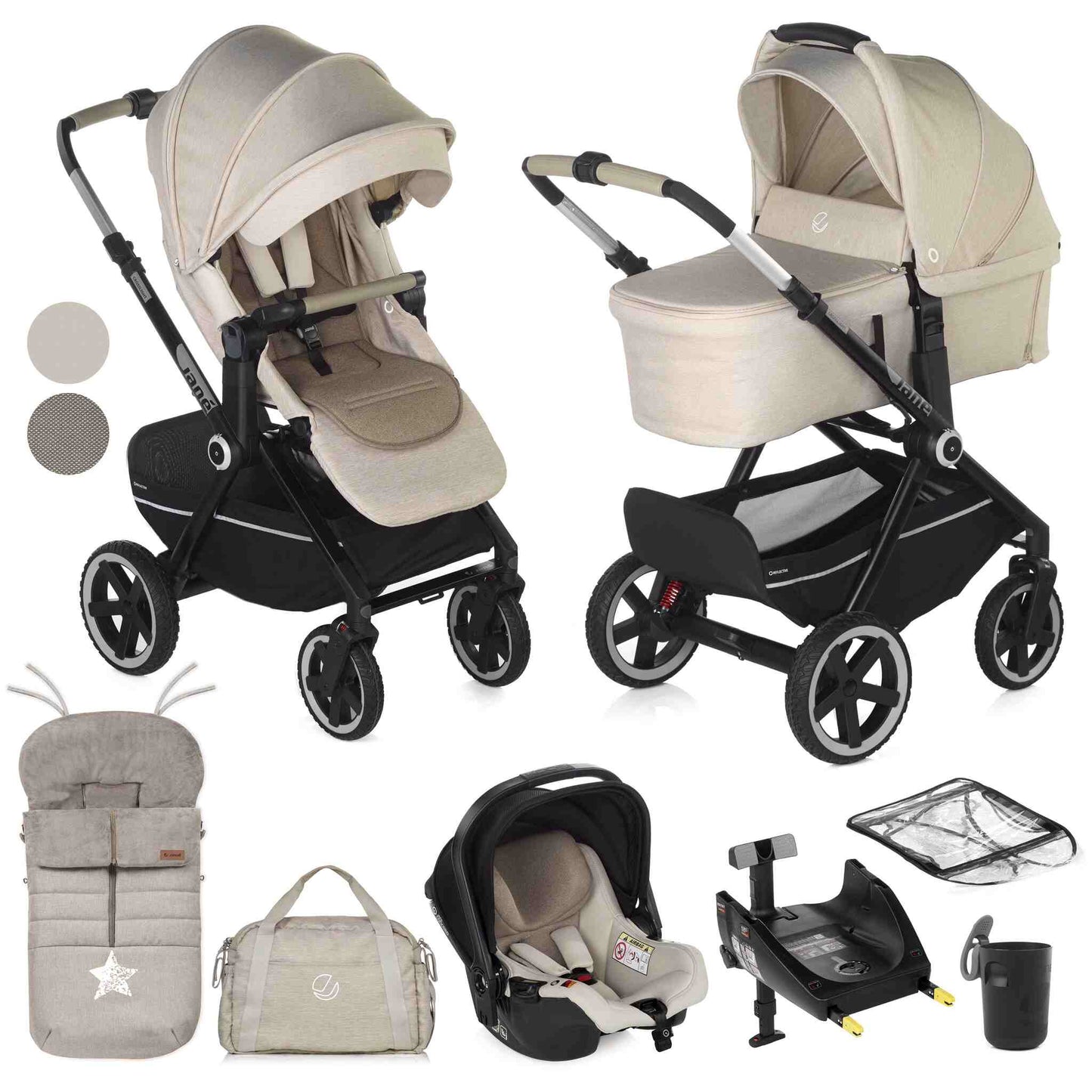 Crosslight3-3in1-Travel-System- 10piece-Desert