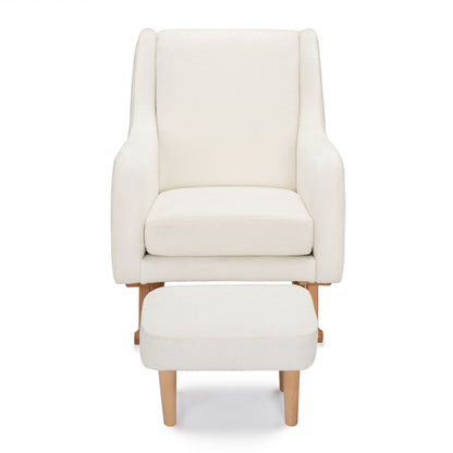 Ida-Nursing-Chair-with-stool-boucle-rocking-legs-white-front-white-background