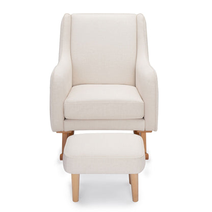Ida-Nursing-Chair-with-stool-ivory-rocking-legs-white-front-white-background